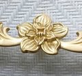 Gold baroque flower style solid brass cabinet pull/Antique French style drawer handle/brass furniture hardware/Gold Rocco style door handle
