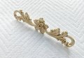 Gold baroque flower style solid brass cabinet pull/Antique French style drawer handle/brass furniture hardware/Gold Rocco style door handle