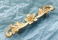 Gold baroque flower style solid brass cabinet pull/Antique French style drawer handle/brass furniture hardware/Gold Rocco style door handle
