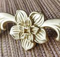 Gold baroque flower style solid brass cabinet pull/Antique French style drawer handle/brass furniture hardware/Gold Rocco style door handle