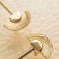 Shiny gold sun ray design bar handle/semi circle knob/art deco drawer pull/statement drawer pull/Gold brass kitchen cabinet pull/IKEA hack