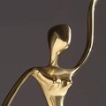 Gold brass dancing lady cabinet handle/woman shaped figure door handle/abstract female figurine drawer handle/unusual furniture hardware
