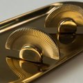 Shiny gold sun ray design bar handle/semi circle knob/art deco drawer pull/statement drawer pull/Gold brass kitchen cabinet pull/IKEA hack