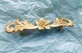 Gold baroque flower style solid brass cabinet pull/Antique French style drawer handle/brass furniture hardware/Gold Rocco style door handle