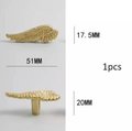 Small shiny gold or silver angel wing cabinet pull/Feathered wing drawer handle/Shiny furniture hardware/small bird wing shaped door knob