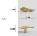 Small shiny gold or silver angel wing cabinet pull/Feathered wing drawer handle/Shiny furniture hardware/small bird wing shaped door knob
