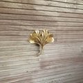 Large Golden Gingko Leaf shaped left or right facing Cabinet Pull/Solid brass Gingko leaf drawer knob/Leaf shaped door handle/brass hardware