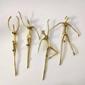 Gold brass dancing lady cabinet handle/woman shaped figure door handle/abstract female figurine drawer handle/unusual furniture hardware