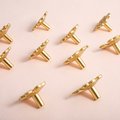 Lucky gold four leaf clover shaped cabinet pull/Shamrock shaped drawer knob/Clover leaf design door handle/Solid brass furniture hardware