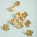 Lucky gold four leaf clover shaped cabinet pull/Shamrock shaped drawer knob/Clover leaf design door handle/Solid brass furniture hardware