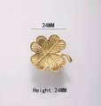 Lucky gold four leaf clover shaped cabinet pull/Shamrock shaped drawer knob/Clover leaf design door handle/Solid brass furniture hardware
