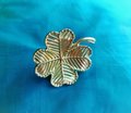 Lucky gold four leaf clover shaped cabinet pull/Shamrock shaped drawer knob/Clover leaf design door handle/Solid brass furniture hardware