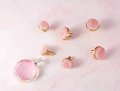 Round rose quartz crystal and brass drawer pull/large gemstone cabinet handle/pink crystal and brass door handle/Semi precious stone handle