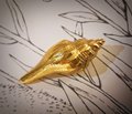 Gold solid brass conch shell cabinet pull/Seashell shaped door handle/beach themed drawer knob/brass furniture hardware/sea shell handle
