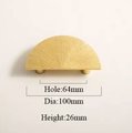 Texture gold brass semi circle handle/demi lune drawer pull/kitchen hardware/large cabinet handle/gold wardrobe door handle/home improvement