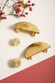 Texture gold brass semi circle handle/demi lune drawer pull/kitchen hardware/large cabinet handle/gold wardrobe door handle/home improvement