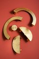 Texture gold brass semi circle handle/demi lune drawer pull/kitchen hardware/large cabinet handle/gold wardrobe door handle/home improvement