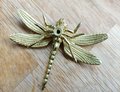 Gold brass dragonfly cabinet pull/Dragonflies drawer knob/Dragonfly drawer handle/brass furniture hardware/home improvement/unique handle
