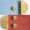 Texture gold brass semi circle handle/demi lune drawer pull/kitchen hardware/large cabinet handle/gold wardrobe door handle/home improvement