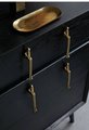 Gold brass thinking man cabinet handle/man shaped figure door handle/abstract man figurine drawer handle/unusual brass furniture hardware