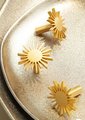 Gold brass sun door handle/star shaped drawer knob/Gold star cabinet pull/Brass furniture hardware/Nursery decor/Gold drawer pull/sunshine