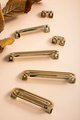 Shiny gold outline pattern handle/large cabinet pull/big door handle/Wide gold drawer pull/kitchen furniture hardware/mid century modern
