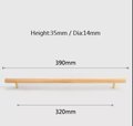 Smooth light wood and brass cabinet bar handle/Ash, Beech or Oak drawer pull/Wooden furniture hardware/Light wood and gold brass door handle