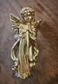Gold brass Angel door handle/Guardian Angel Cabinet Pull/Gold Fairy drawer pull/Gold angelic themed furniture hardware/Sweet Angel door knob