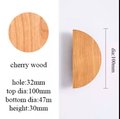 1 Pair of wooden semi circle handles/Demi lune drawer pulls/large half circle cabinet handles/large dark or light wood semi circle handles
