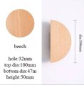 1 Pair of wooden semi circle handles/Demi lune drawer pulls/large half circle cabinet handles/large dark or light wood semi circle handles