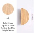 1 Pair of wooden semi circle handles/Demi lune drawer pulls/large half circle cabinet handles/large dark or light wood semi circle handles