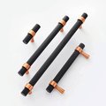 Knurled matte black and rose gold cabinet handle/copper and black drawer pull/rose gold furniture hardware/black and rose gold door handle