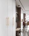 Smooth light wood and brass cabinet bar handle/Ash, Beech or Oak drawer pull/Wooden furniture hardware/Light wood and gold brass door handle
