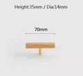 Smooth light wood and brass cabinet bar handle/Ash, Beech or Oak drawer pull/Wooden furniture hardware/Light wood and gold brass door handle