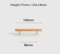 Smooth light wood and brass cabinet bar handle/Ash, Beech or Oak drawer pull/Wooden furniture hardware/Light wood and gold brass door handle