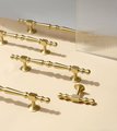 Matte gold geometric shapes bar handle/Gold brass cabinet pull/Brass kitchen door handle/Bar drawer pull/furniture hardware/home improvement