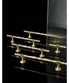 Matte gold geometric shapes bar handle/Gold brass cabinet pull/Brass kitchen door handle/Bar drawer pull/furniture hardware/home improvement