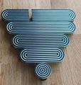 Wide black and silver retro pattern bar handle/large cabinet pull/big door handle/monochrome drawer pull/mid century modern style handle