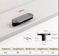 Wide black and silver retro pattern bar handle/large cabinet pull/big door handle/monochrome drawer pull/mid century modern style handle
