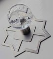 Star shaped geometric pattern backplate for drawer handles/Gold or Silver back plates for cabinet pulls/Modern star gold or nickel backplate