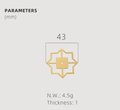 Star shaped geometric pattern backplate for drawer handles/Gold or Silver back plates for cabinet pulls/Modern star gold or nickel backplate