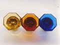 Vintage style glass crystal cabinet pull in bright colours/Glass geometric shaped door knob/Blue, yellow or red crystal drawer handle