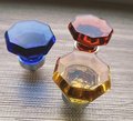 Vintage style glass crystal cabinet pull in bright colours/Glass geometric shaped door knob/Blue, yellow or red crystal drawer handle