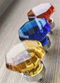 Vintage style glass crystal cabinet pull in bright colours/Glass geometric shaped door knob/Blue, yellow or red crystal drawer handle