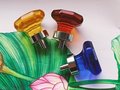 Vintage style glass crystal cabinet pull in bright colours/Glass geometric shaped door knob/Blue, yellow or red crystal drawer handle