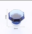 Vintage style glass crystal cabinet pull in bright colours/Glass geometric shaped door knob/Blue, yellow or red crystal drawer handle