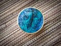 Galaxy inspired brass and resin drawer handle/Night sky blue resin cabinet pull/Dark blue and gold decor door knob/Resin and brass hardware
