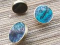 Galaxy inspired brass and resin drawer handle/Night sky blue resin cabinet pull/Dark blue and gold decor door knob/Resin and brass hardware
