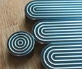 Wide black and silver retro pattern bar handle/large cabinet pull/big door handle/monochrome drawer pull/mid century modern style handle