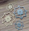Star shaped geometric pattern backplate for drawer handles/Gold or Silver back plates for cabinet pulls/Modern star gold or nickel backplate